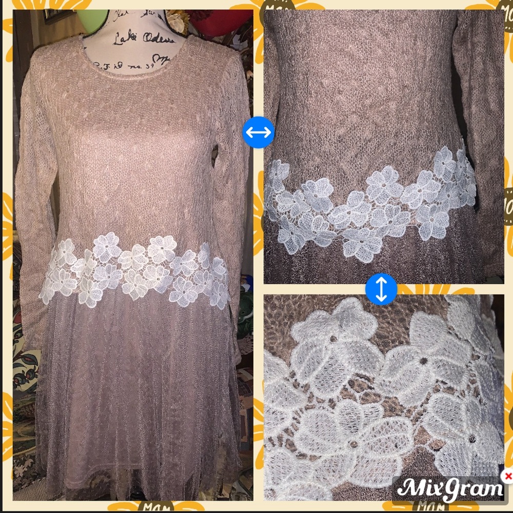 Alter'd State Wool Blush Pink Embroidered Dress